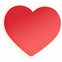 Red heart on white backfround. vector