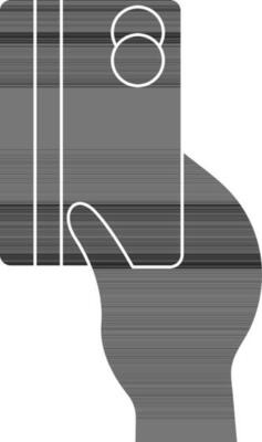 Flat style hand holding payment card.
