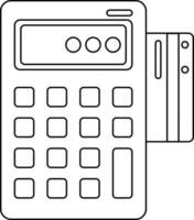 utilizando pos terminal para pago. vector