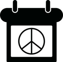 Peace day calendar icon in black color. vector