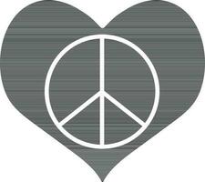 Icon of peace sign inside heart. vector