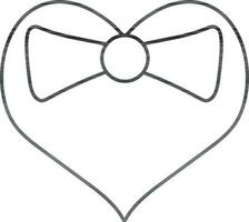 Storke style of heart inside tie. vector