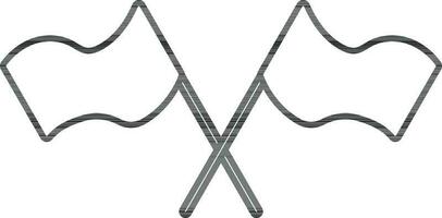 Illustration of two stand flag. vector