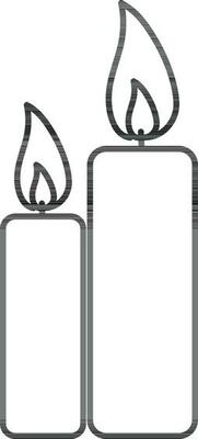 Stroke style of two candles in flames.
