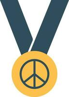 Sign of peace in meddle with ribbon. vector