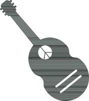 Black color of guitar icon. vector