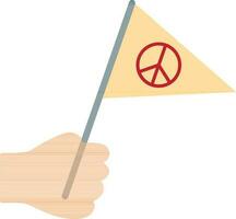 Peace sign flag in hand. vector