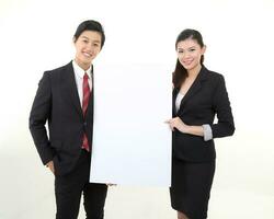 South east Asian young Chinese Indian man woman wearing formal business office ware on white background pose expression photo