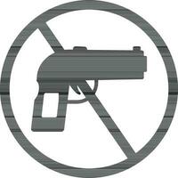 firmar de prohibición en pistola. vector