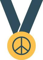 Sign of peace in meddle with ribbon. vector