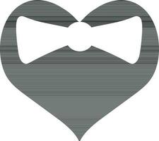 Icon of silhouette heart inside tie. vector