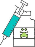 Veterinary Vaccine Icon In Flat Style. vector