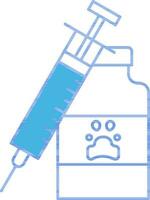 Veterinary Vaccine Icon In Blue Color. vector