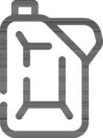 Black Outline Jerrycan Icon on White Background. vector