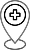 Clinic or Hospital Location Point Line Art icon. vector