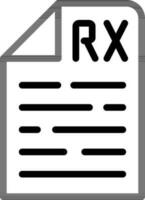 RX Paper Icon in Thin Line Art. vector