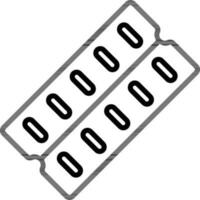 Capsule Packet Icon in Black Outline. vector