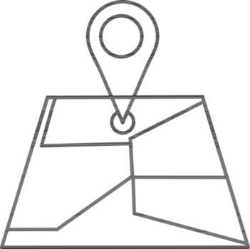 Map icon with location sign in flat style. vector