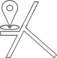 Line art, Map pin or location finder icon. vector