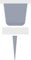 Flat icon of push pin in gray and blue color. vector