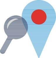 Icon of location finder sign with map pin. vector