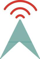 Navigation GPS arrow icon with wifi sign. vector