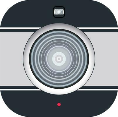 Flat illustration of camera icon.