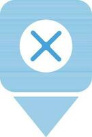 Location map pin with cross sign. vector