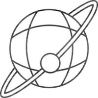 Line art, icon of earth in flat style. vector