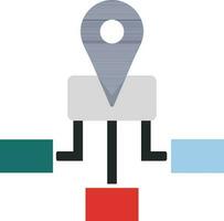 Colorfu Icon of map pin with pathfinder. vector