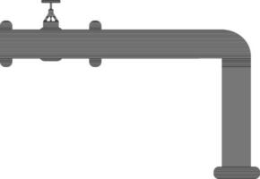 Illustration of pipeline fitting with globe valve in black color. vector