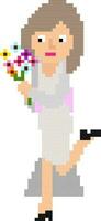 Pixel art illustration of girl. vector