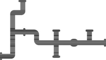 Illustration of pipeline fitting in black color. vector