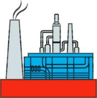 Flat illustration of Industrial processing plant. vector