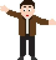 Pixel art illustration of a man. vector