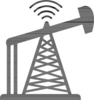 Oil Derrick icon or symbol in black color. vector