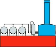 Flat style pictogram of oil refinery machine. vector