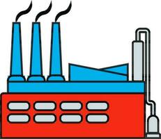 Red and blue color icon of industry. vector