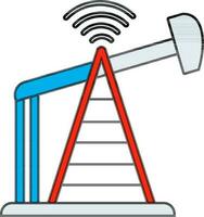 Oil Derrick icon or symbol in flat style. vector