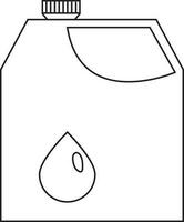 Black line illustration of a oil jerrycan. vector