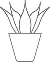 Illustration of Plant Pot Icon In Thin Line Art. vector