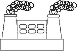 Flat Industrial processing plant icon. vector