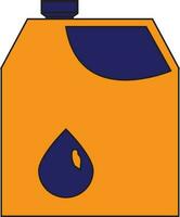 Illustration of a oil jerrycan in blue and yellow color. vector