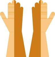 Yellow gloves in flat style. vector