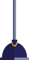 Flat style plumbing plunger in blue color. vector