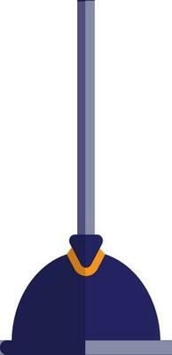 Flat style plumbing plunger in blue color.