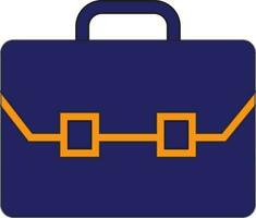 Illustration of a bag in blue and yellow color. vector