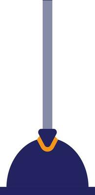 Flat style plumbing plunger in blue color.
