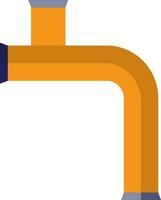 Flat style pipe in blue and yellow color. vector