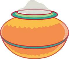 Flat illustration of mud pot design. vector